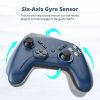 Kujian Wireless Gaming Controller for PC, Switch, Steam, Luna, Android, iOS – Bluetooth Game Controller with Turbo Button, LED Backlight, Dual Vibration, 6-Axis Gyroscope (Blue)