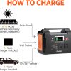 200W Portable Power Station, FlashFish 40800mAh Solar Generator With 110V AC Outlet/2 DC Ports/3 USB Ports, Backup Battery Pack Power Supply for CPAP Outdoor Advanture Load Trip Camping Emergency.