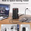 Power Strip Surge Protector, 10 Ft Extension Cord with 12 AC Multiple Outlets 4 USB (1 USB C), SMALLRT Power Tower Desktop Charging Station (Black, 6.5 FT)