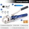 IBOSAD Copper Tube Fittings Hydraulic Pipe Crimping Tool with 1/2",3/4" and 1" Jaw Copper Pipe Press Crimper Pressing Pliers, with Pipe Cutter