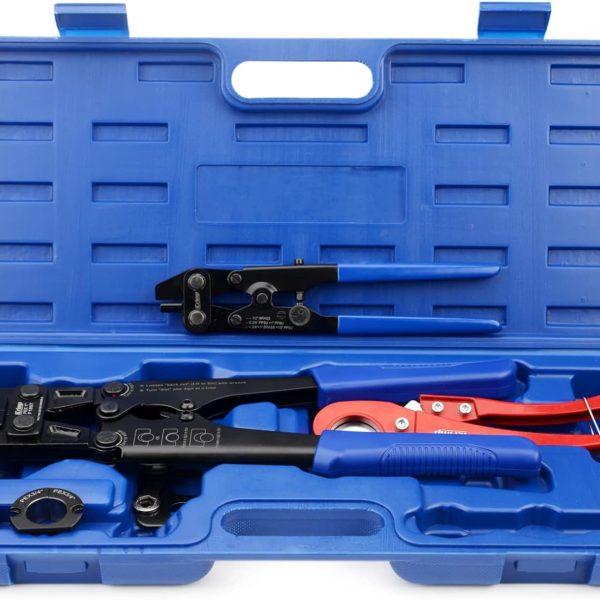 iCrimp F1807 Copper Ring Crimping Tool Kit for 3/8,1/2,3/4,1-inch- Free Removal Tool& Pex Pipe Cutter&Gauge- For All US F1807 Standards