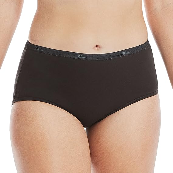 Hanes Women's High-Waisted Brief Panties, 6-Pack, Moisture-Wicking Cotton Brief Underwear (Colors May Vary)