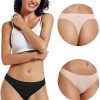 voenxe Seamless Women Underwear Thongs,No Show Ladies Thong,No Line Workout Breathable Comfortable Panties,Soft Undies,5-Pack