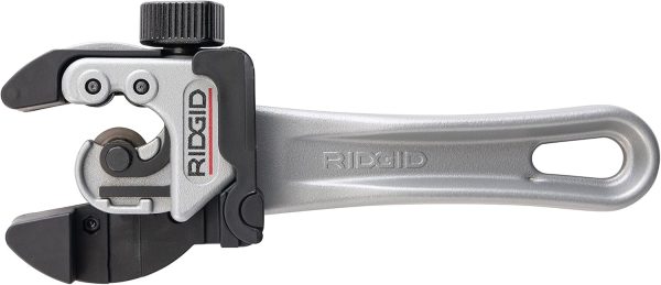 RIDGID 32573 Model 118 2-in-1 Close Quarters AUTOFEED 1/4" to 1-1/8" Metal Tubing Compact Cutter, Silver/Black