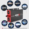 4000 Watt Power Inverter 12V DC to 110V AC Car Inverter with 4 AC Outlets, 30W Type-C Port, 3.1A USB Port, Remote Controller on LCD Screen, Peak 8000W Car Converter for Truck,Vehicles,Trip