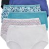 Hanes Women's High-Waisted Brief Panties, 6-Pack, Moisture-Wicking Cotton Brief Underwear (Colors May Vary)