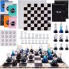 LET'S RESIN Chess Molds for Resin Casting, Upgraded Resin Chess Set Mold with 16 Piece 3D Full Size Chess Checkers & Chess Board Epoxy Silicone Resin Molds, DIY Chess Board Game, Christmas Gifts