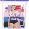 Hanes Women's High-Waisted Brief Panties, 6-Pack, Moisture-Wicking Cotton Brief Underwear (Colors May Vary)
