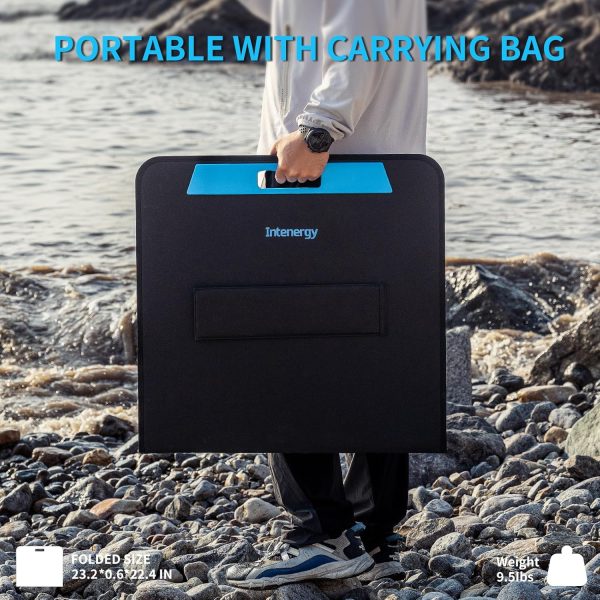 100Watt Foldable Solar Panel 23% Efficiency for Portable Power Station Ultra Thin Glass 1.1mm Surface with MC4 Connector for RV,Camping,Hiking,Travel