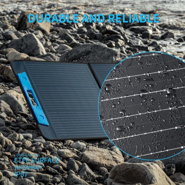 100Watt Foldable Solar Panel 23% Efficiency for Portable Power Station Ultra Thin Glass 1.1mm Surface with MC4 Connector for RV,Camping,Hiking,Travel